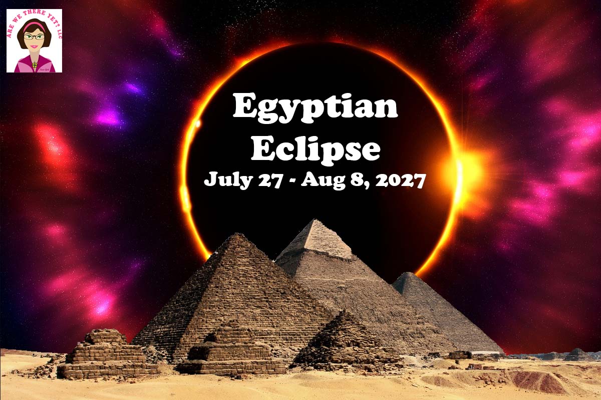 Pyramids under eclipse in the desert - links to itinerary