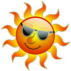 A sun wearing sunglasses